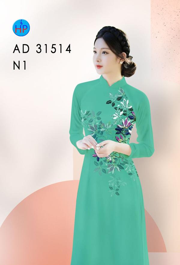 Vải Áo Dài Hoa In 3D AD 31514 7